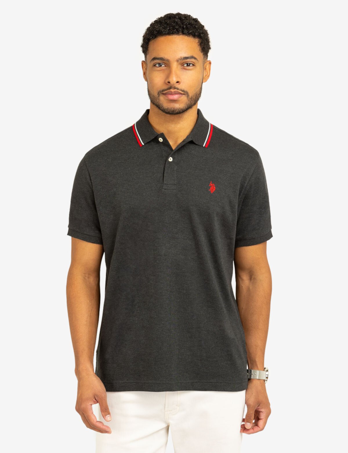 Мужская Поло рубашка U.S. POLO ASSN. SLIM FIT TIPPED INTERLOCK U.S. POLO ASSN.