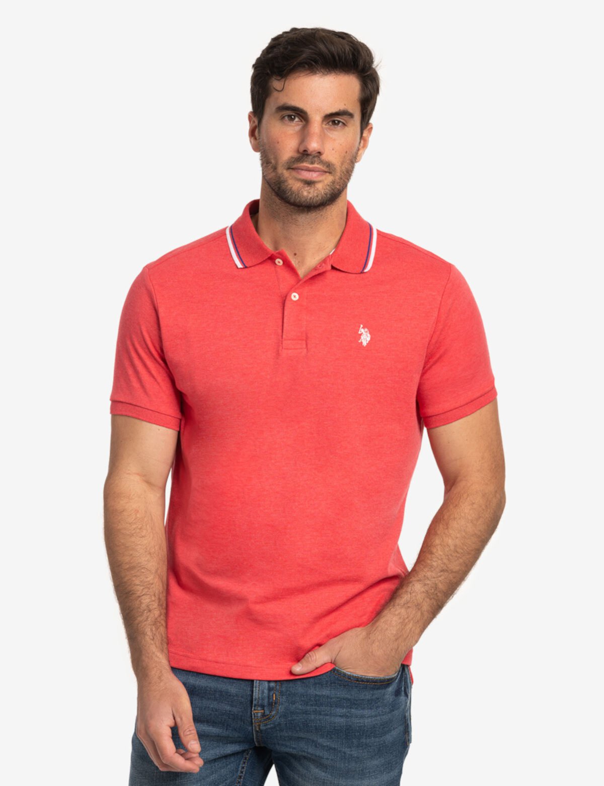 Мужская Поло рубашка U.S. POLO ASSN. SLIM FIT TIPPED INTERLOCK U.S. POLO ASSN.