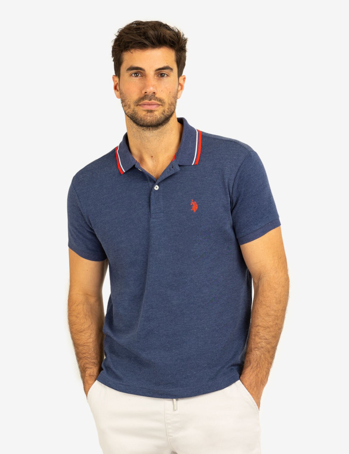 Мужская Поло рубашка U.S. POLO ASSN. SLIM FIT TIPPED INTERLOCK U.S. POLO ASSN.