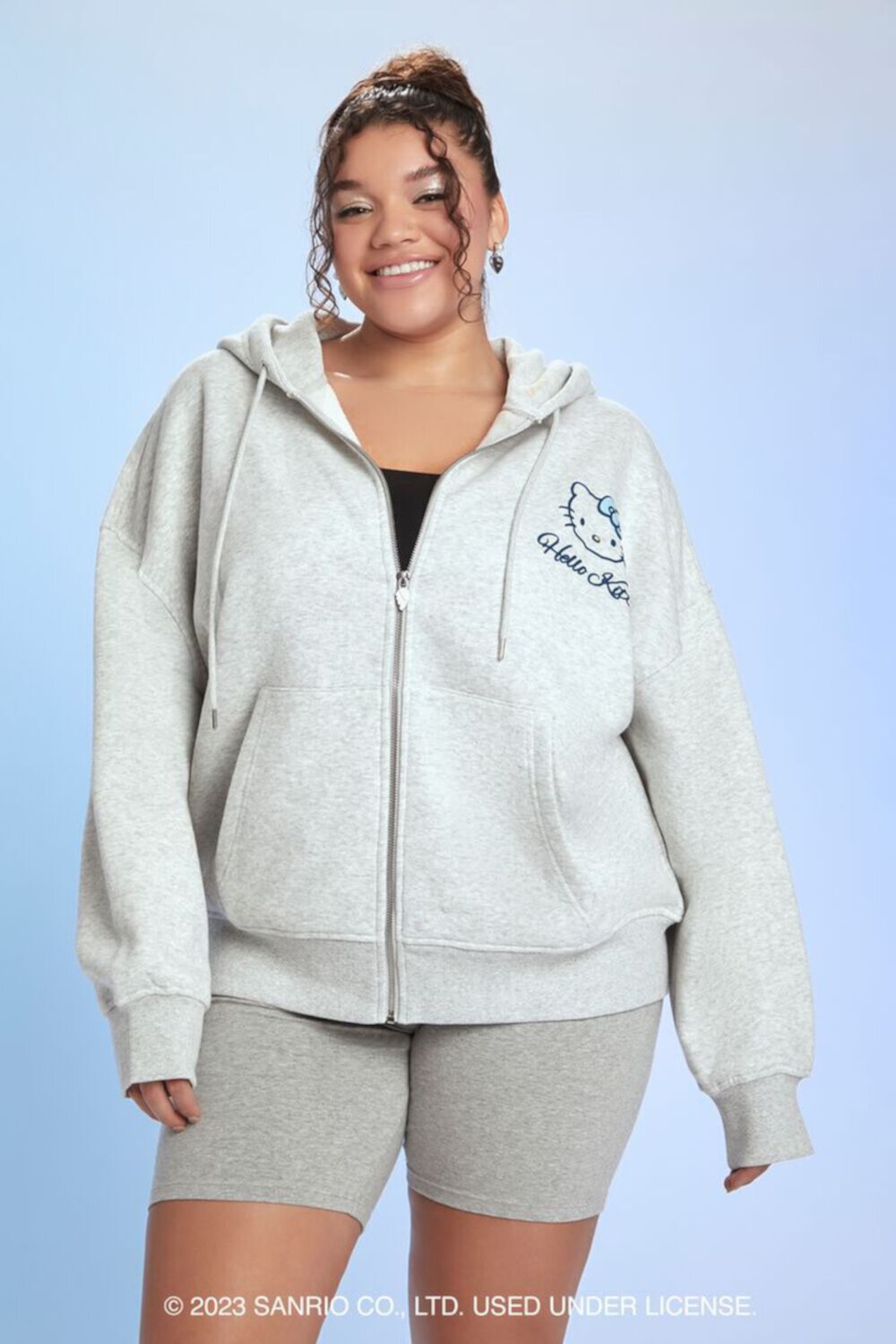 Plus Size Hello Kitty Zip-Up Hoodie FOREVER21