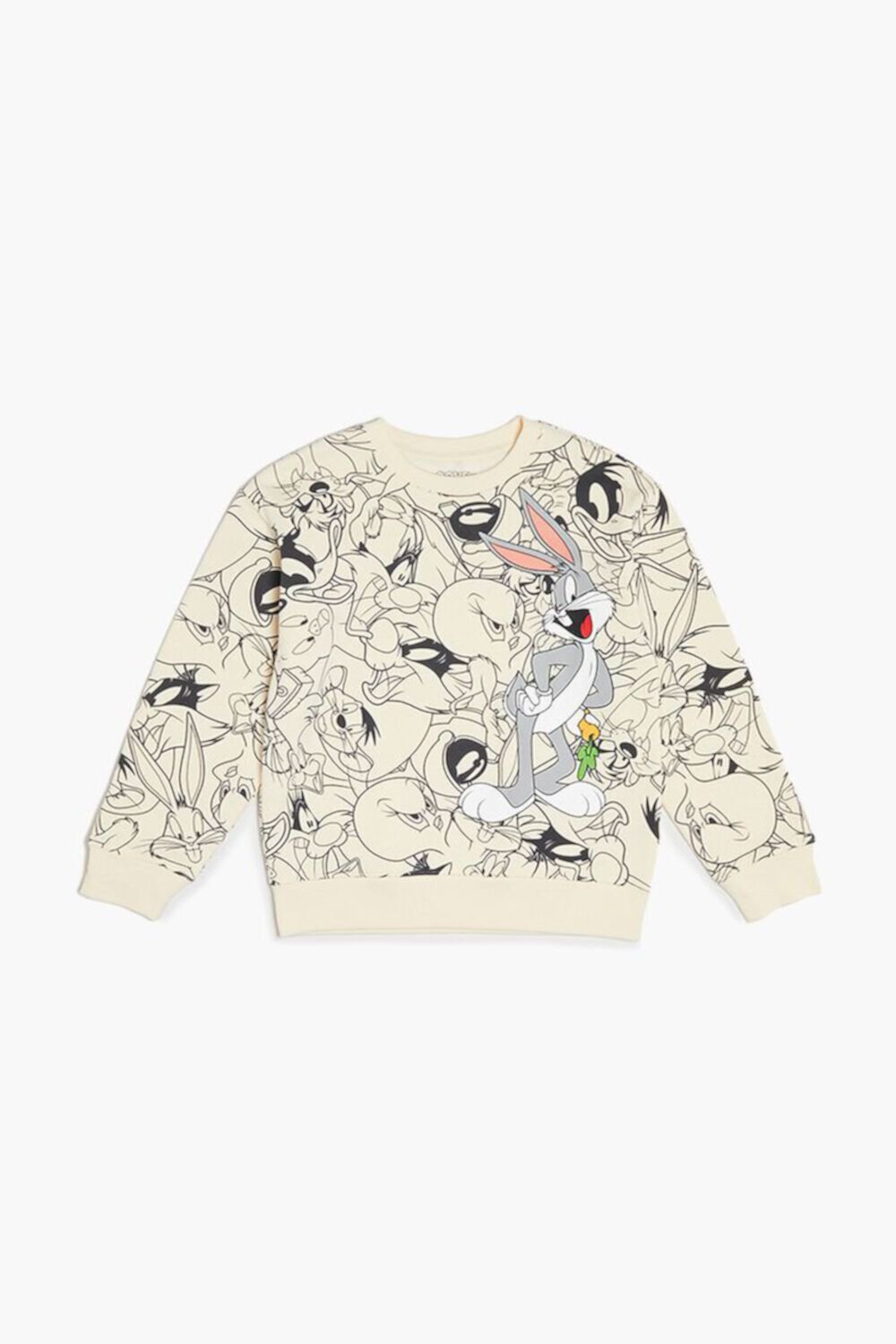 Детский трикотажный пуловер Looney Tunes с длинными рукавами и круглым вырезом FOREVER21