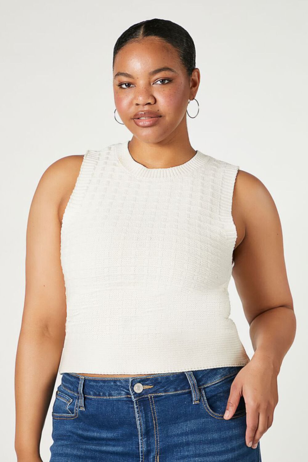 Plus Size Textured Sweater Vest FOREVER21