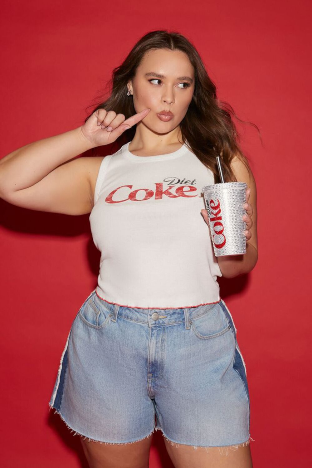 Rhinestone Diet Coke Tumbler Cup FOREVER21