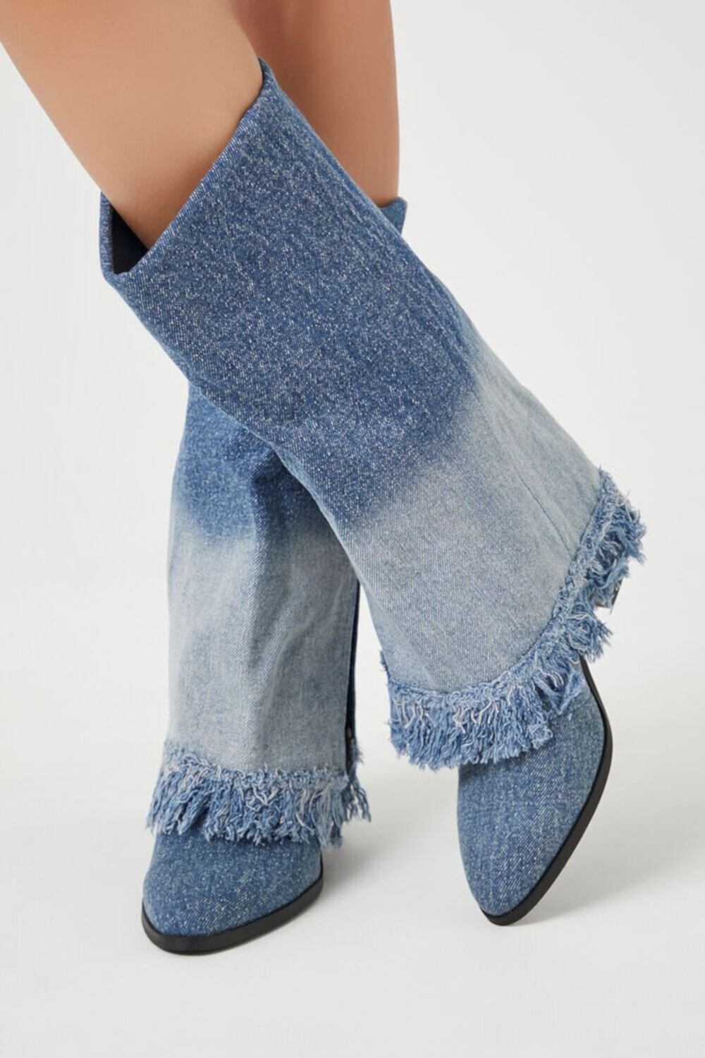 Женские Лодочки FOREVER21 Frayed Denim Overlay FOREVER21