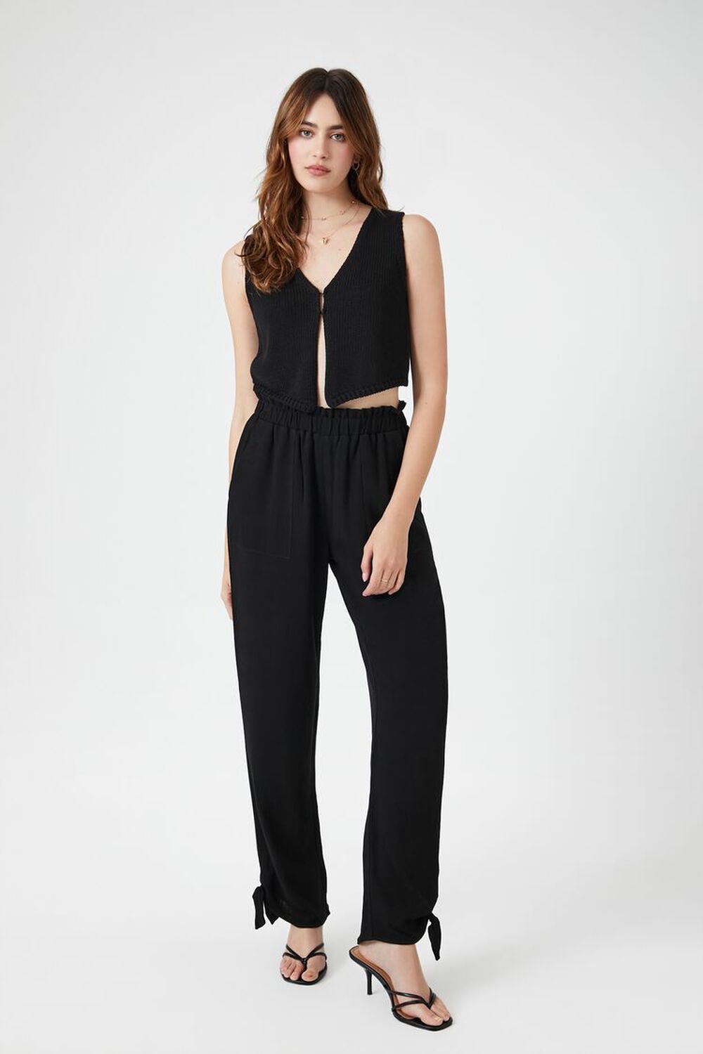 Женские Джоггеры FOREVER21 High-Rise Tie-Hem FOREVER21