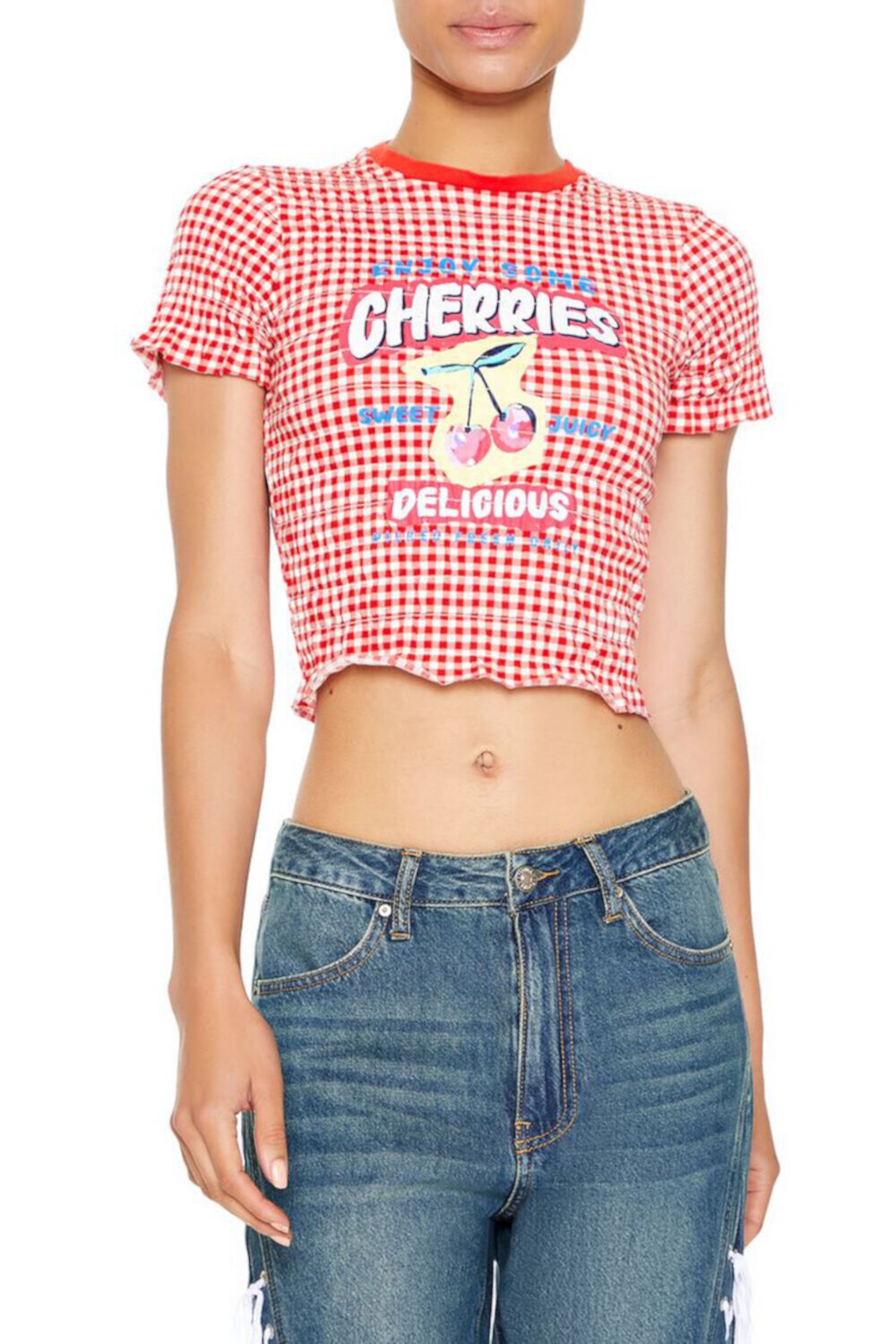 Детская Футболка F21 Shirred Gingham Cherries F21