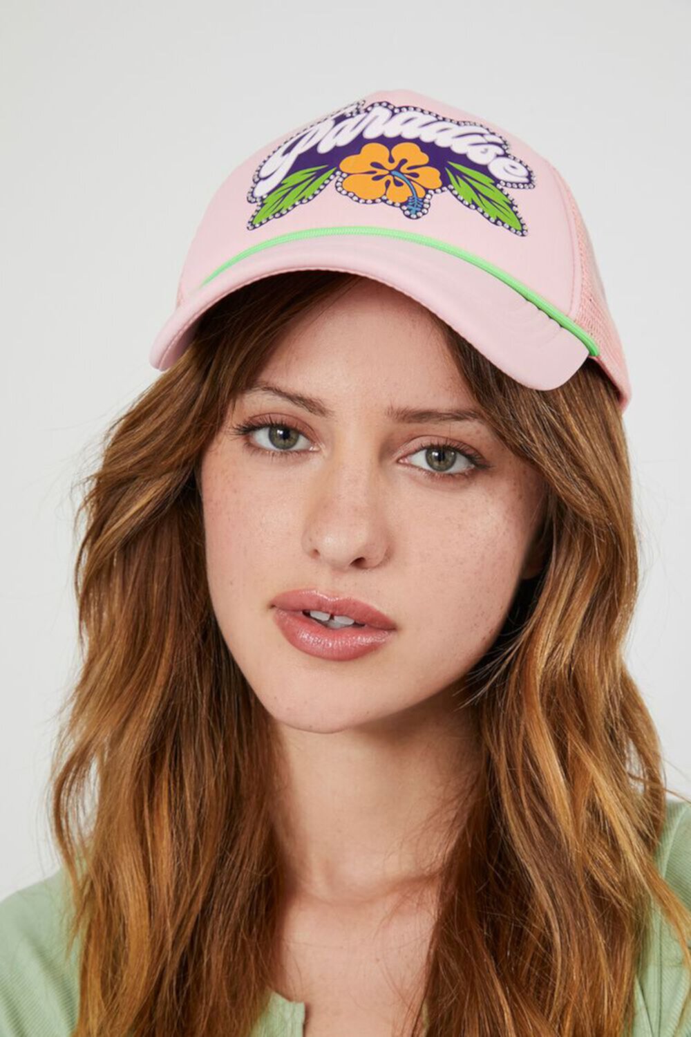 Бейсболка FOREVER21 Paradise Rhinestone Trucker Hat FOREVER21