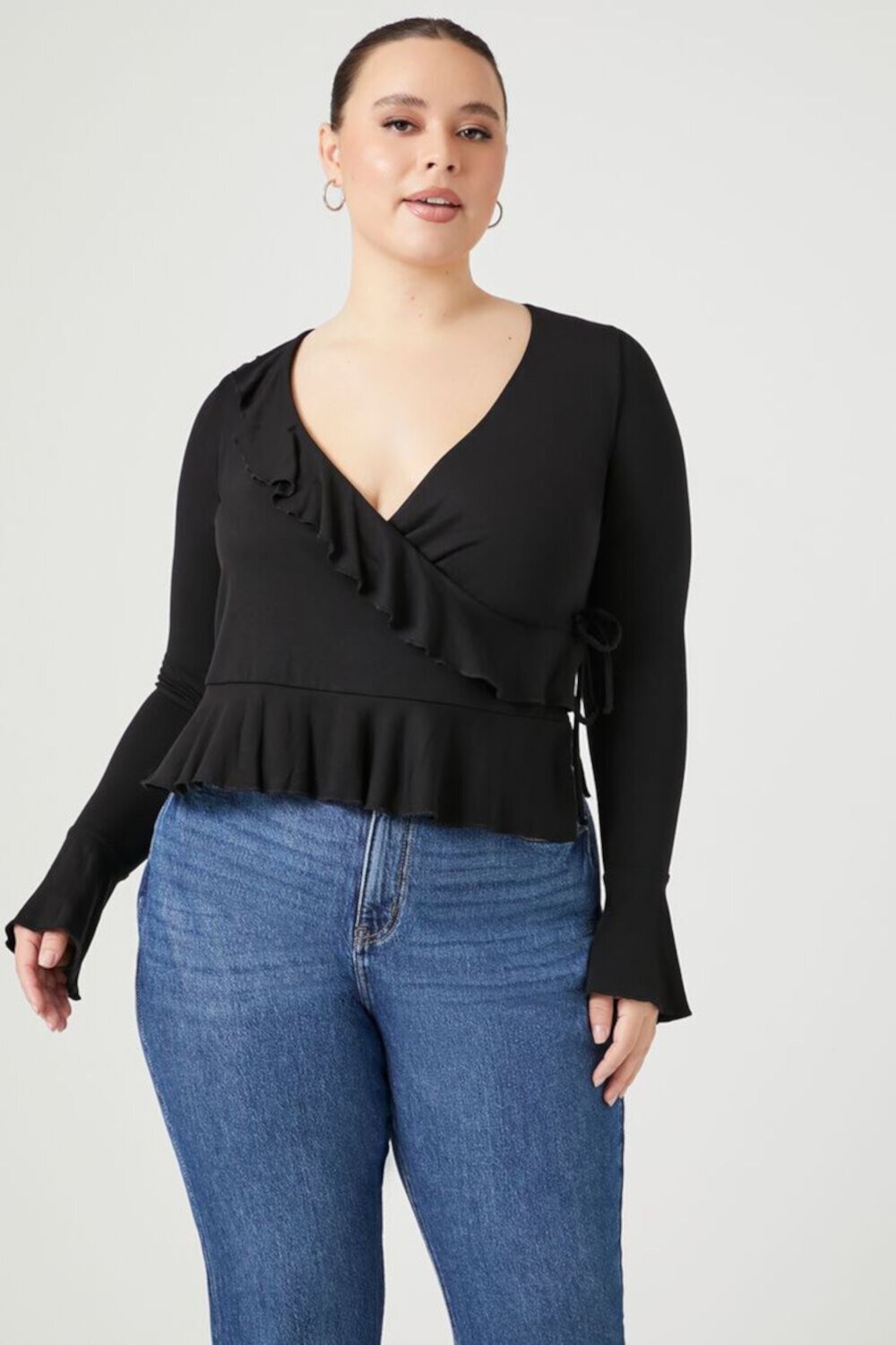 Plus Size Ruffle Wrap Top FOREVER21