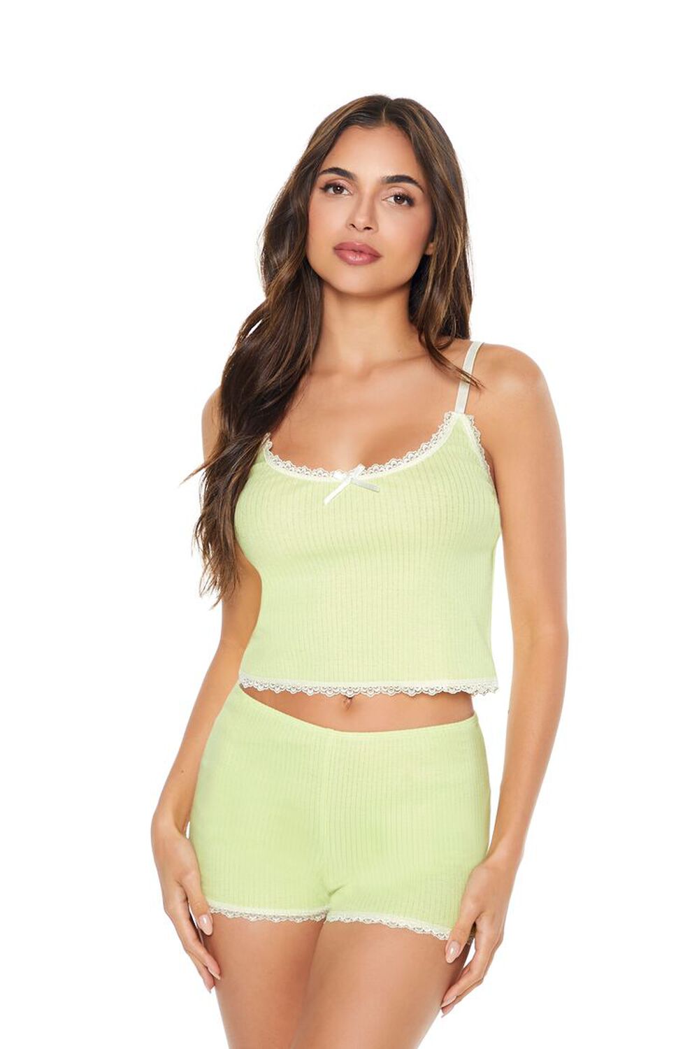 Женская Пижама F21 Lace-Trim Cami & Shorts Pajama Set FOREVER21