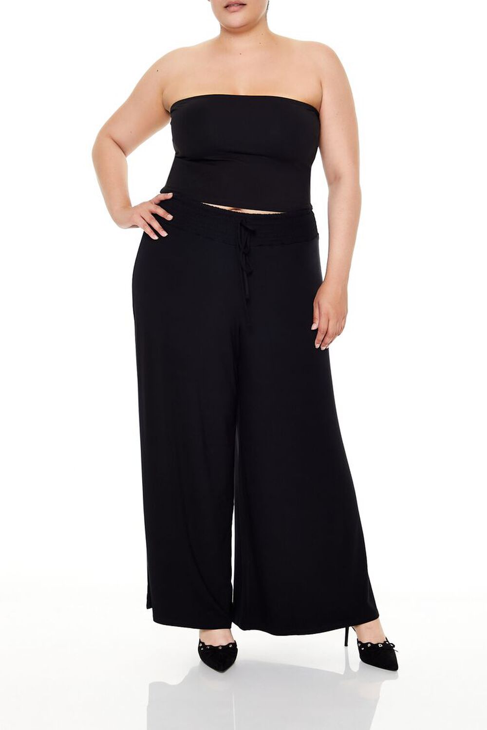 Plus Size Wide-Leg Drawstring Pants FOREVER21