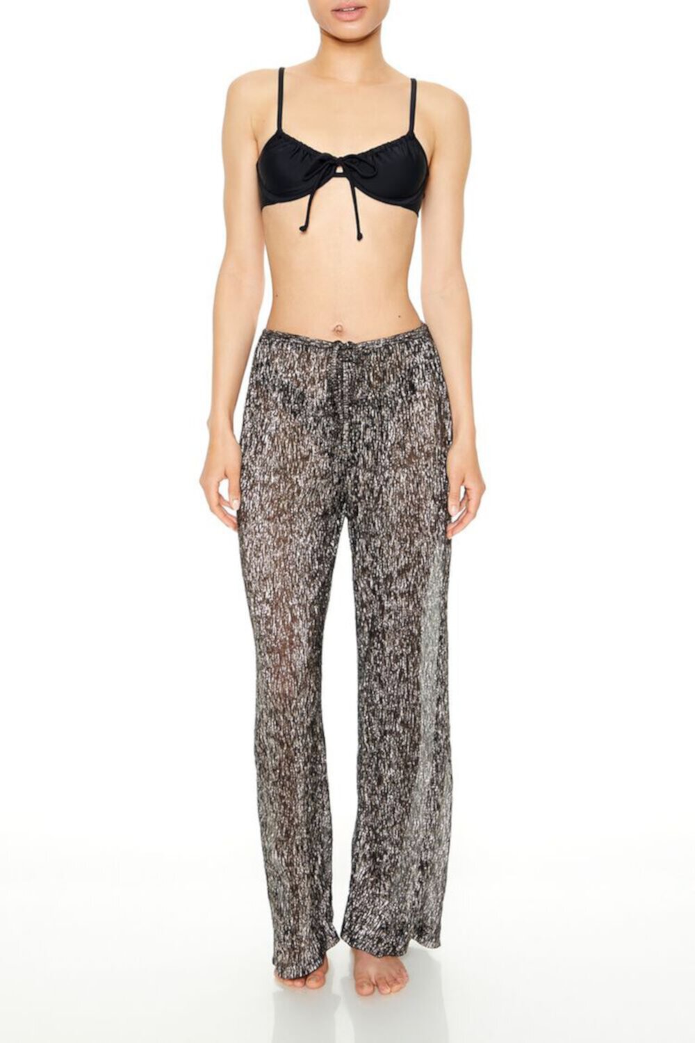 Женские Пляжные платья и туники FOREVER21 Shimmery Swim Cover-Up Pants FOREVER21