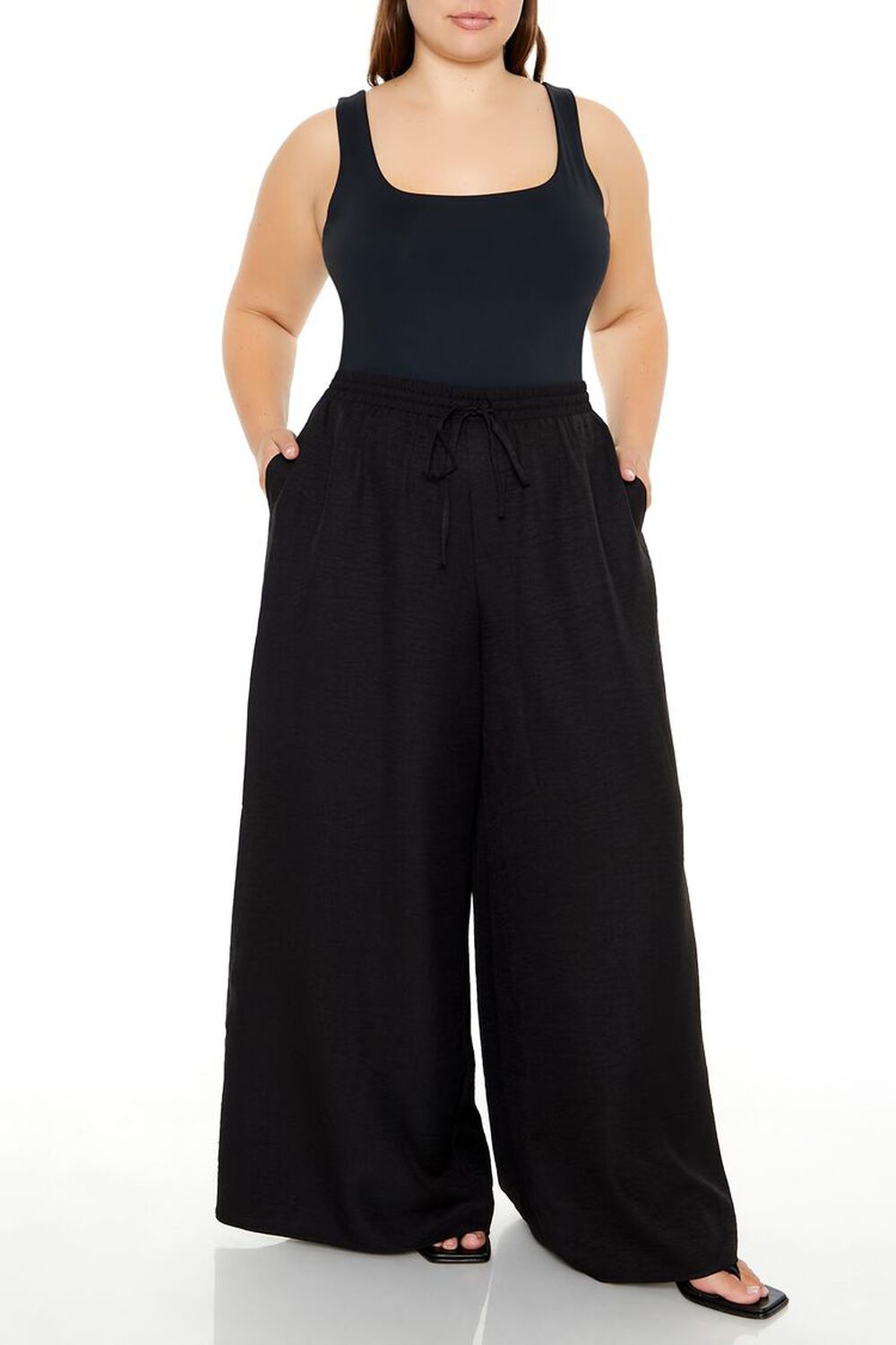 Plus Size Wide-Leg Pull-On Pants FOREVER21