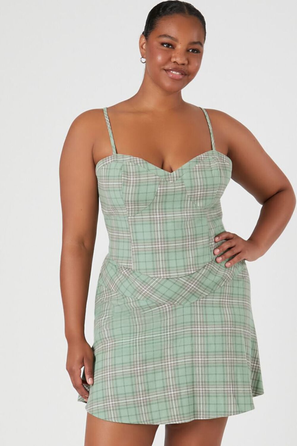 Plus Size Plaid A-Line Mini Skirt FOREVER21