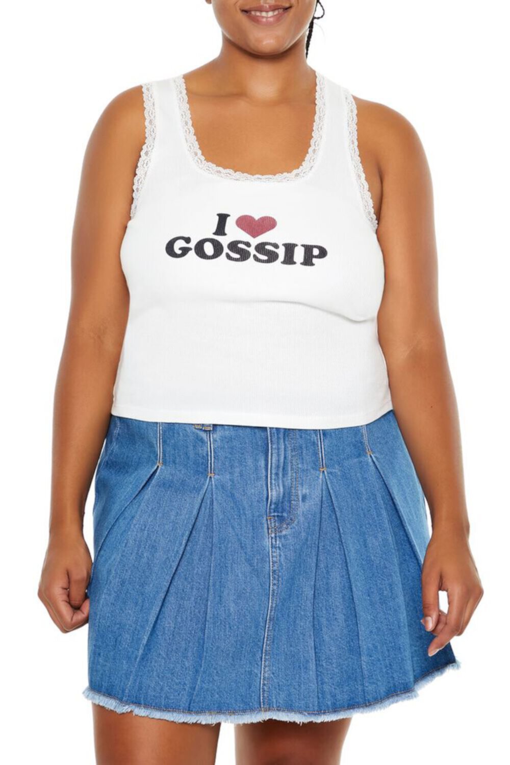 Plus Size Ribbed Knit Gossip Tank Top FOREVER21