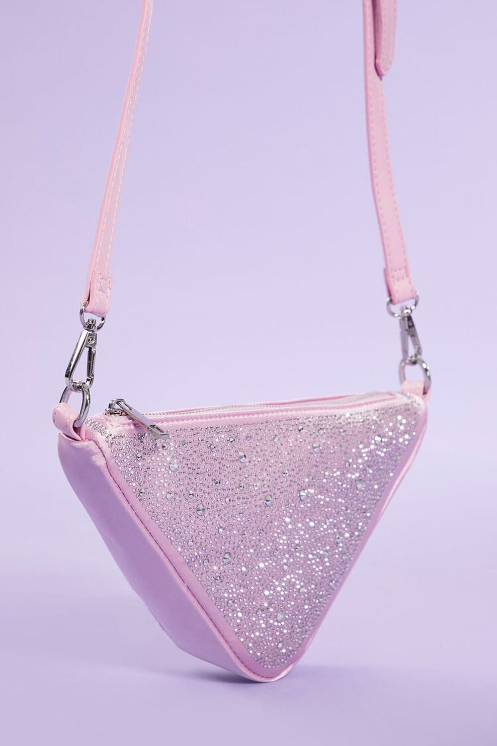 Rhinestone Triangle Crossbody Bag FOREVER21