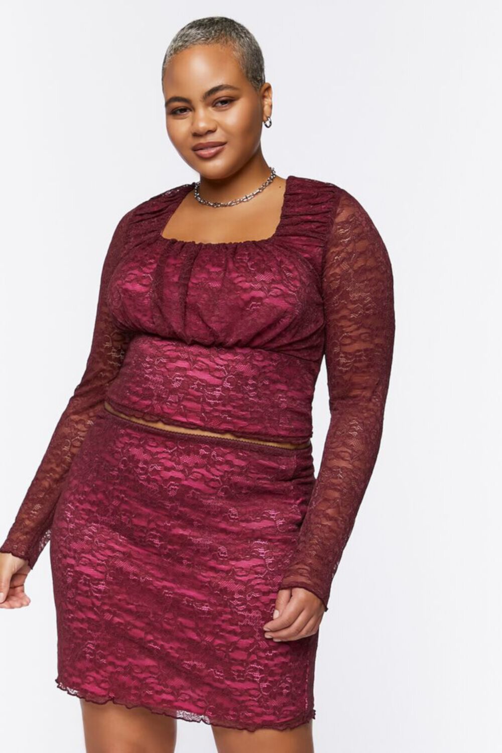 Plus Size Lace Mini Skirt FOREVER21