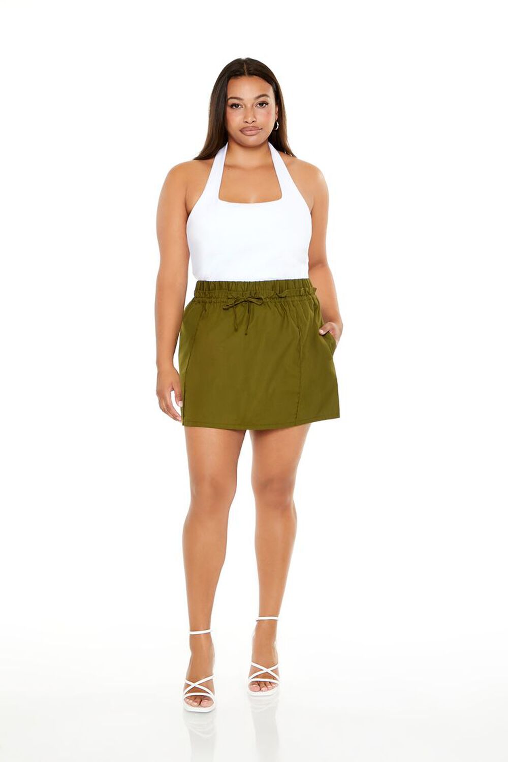 Plus Size Drawstring Mini Skirt FOREVER21