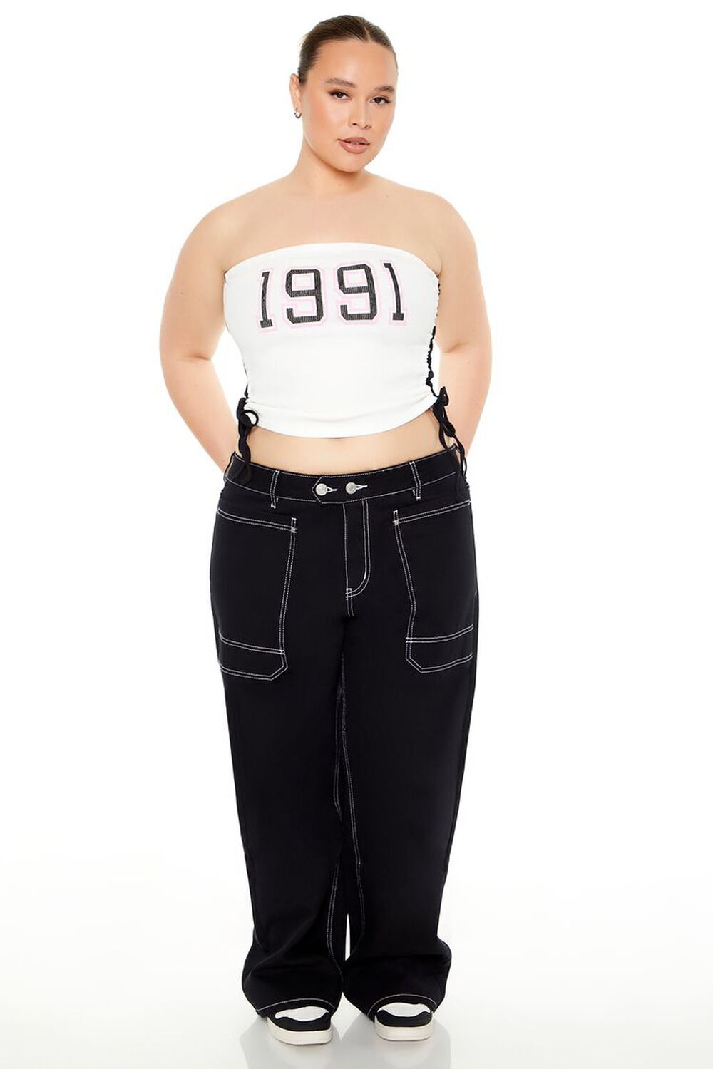 Plus Size Mid-Rise Wide-Leg Pants FOREVER21