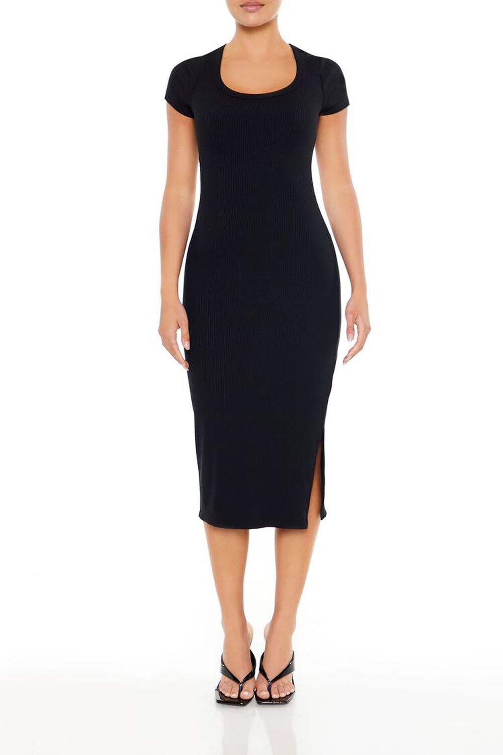 Женское Платье футболка-рубашка FOREVER21 Ribbed Bodycon Midi FOREVER21