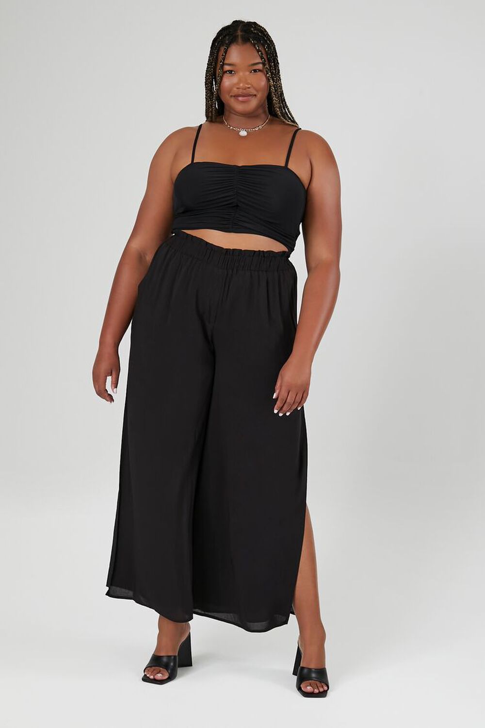 Plus Size Split Wide-Leg Pants FOREVER21