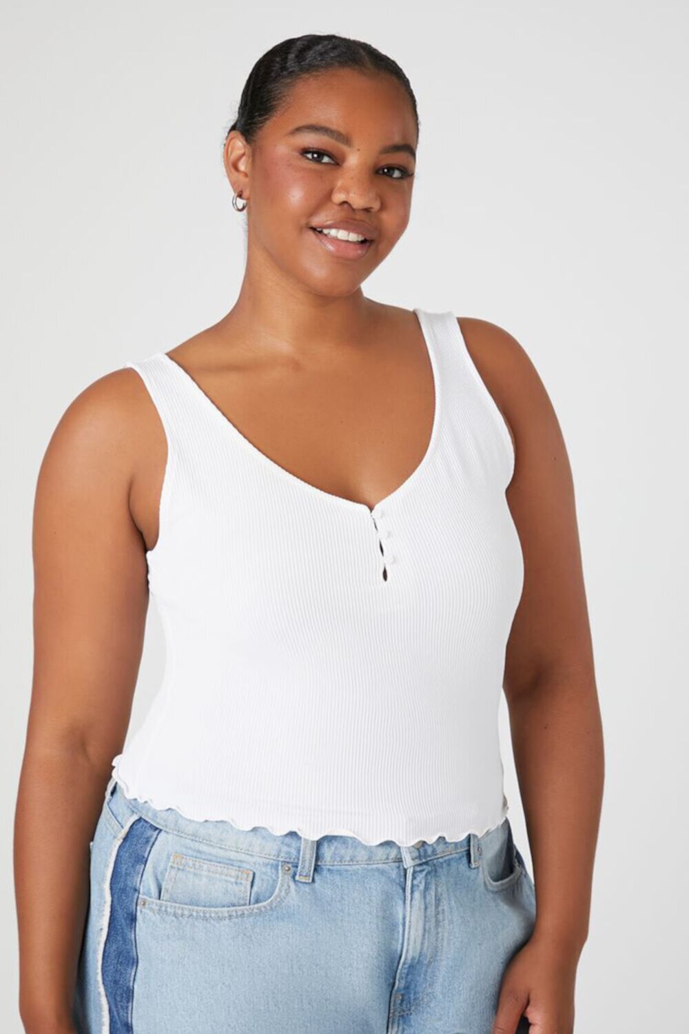 Plus Size Lettuce-Edge Tank Top FOREVER21