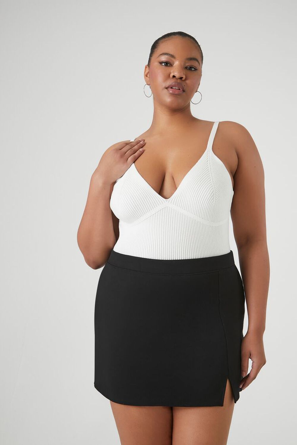 Plus Size Fitted Mini Skirt FOREVER21