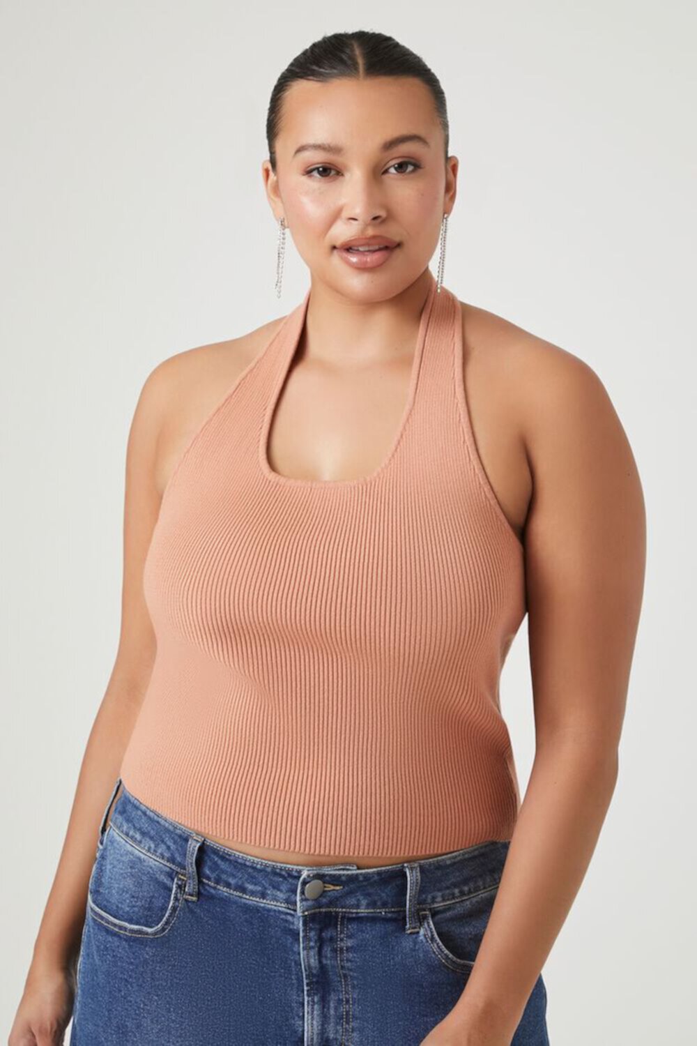 Plus Size Sweater-Knit Halter Top FOREVER21