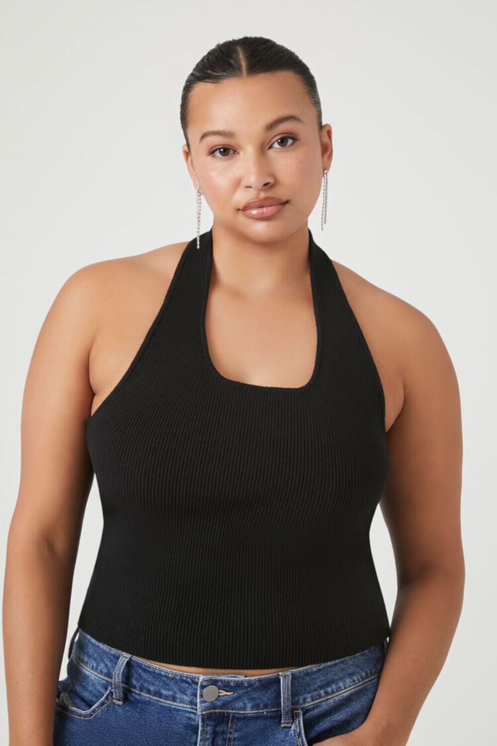 Plus Size Sweater-Knit Halter Top FOREVER21