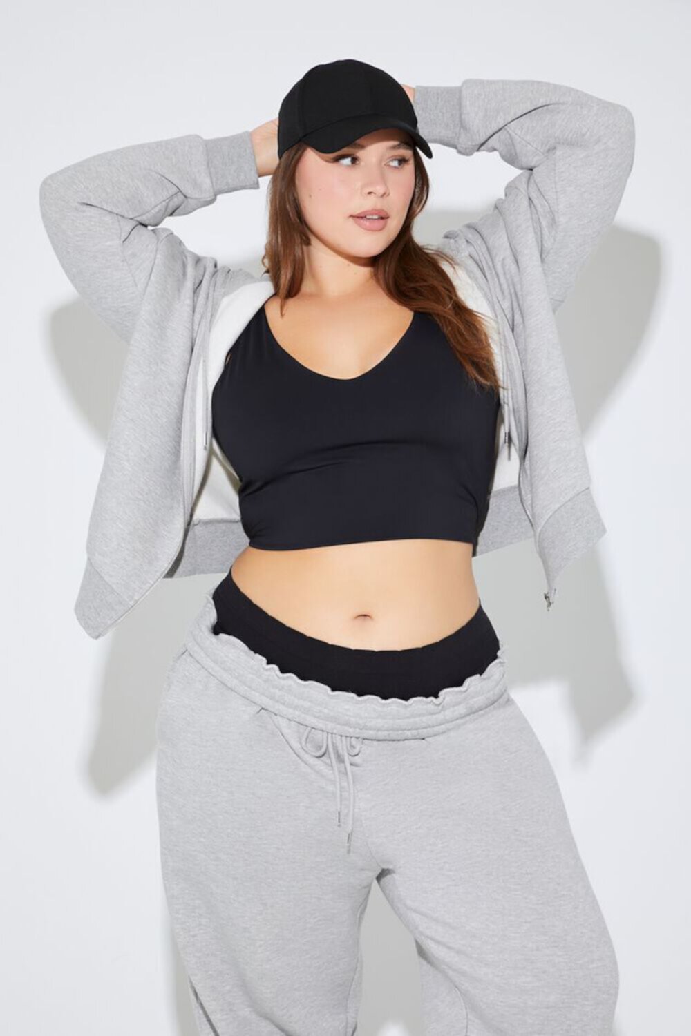 Plus Size French Terry Zip-Up Hoodie FOREVER21