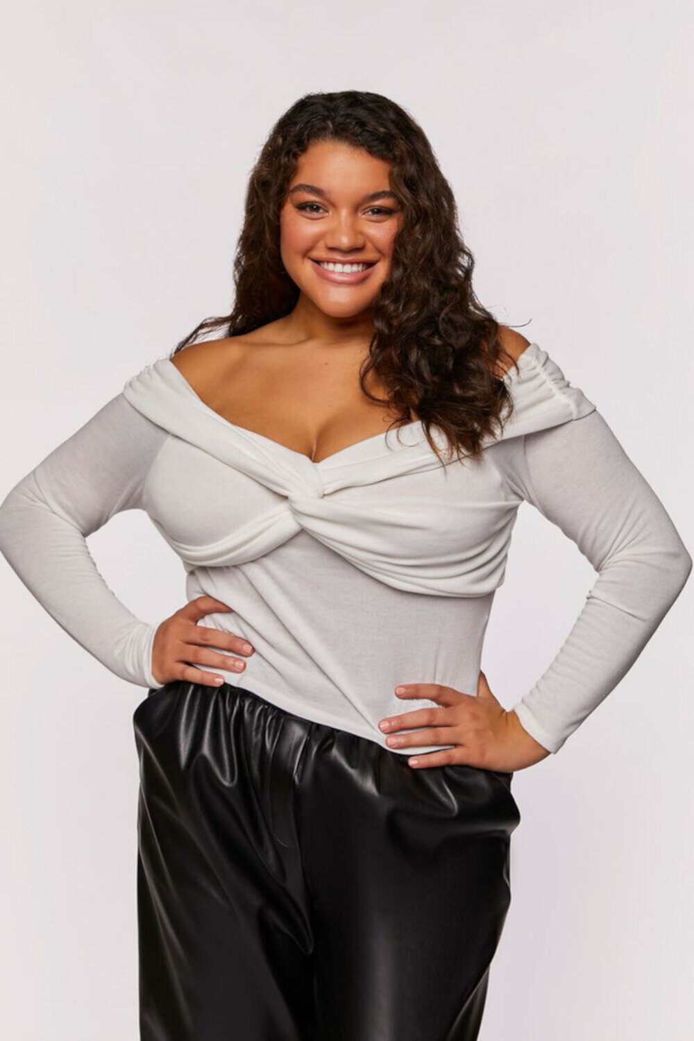 Plus Size Twisted Off-The-Shoulder Top FOREVER21