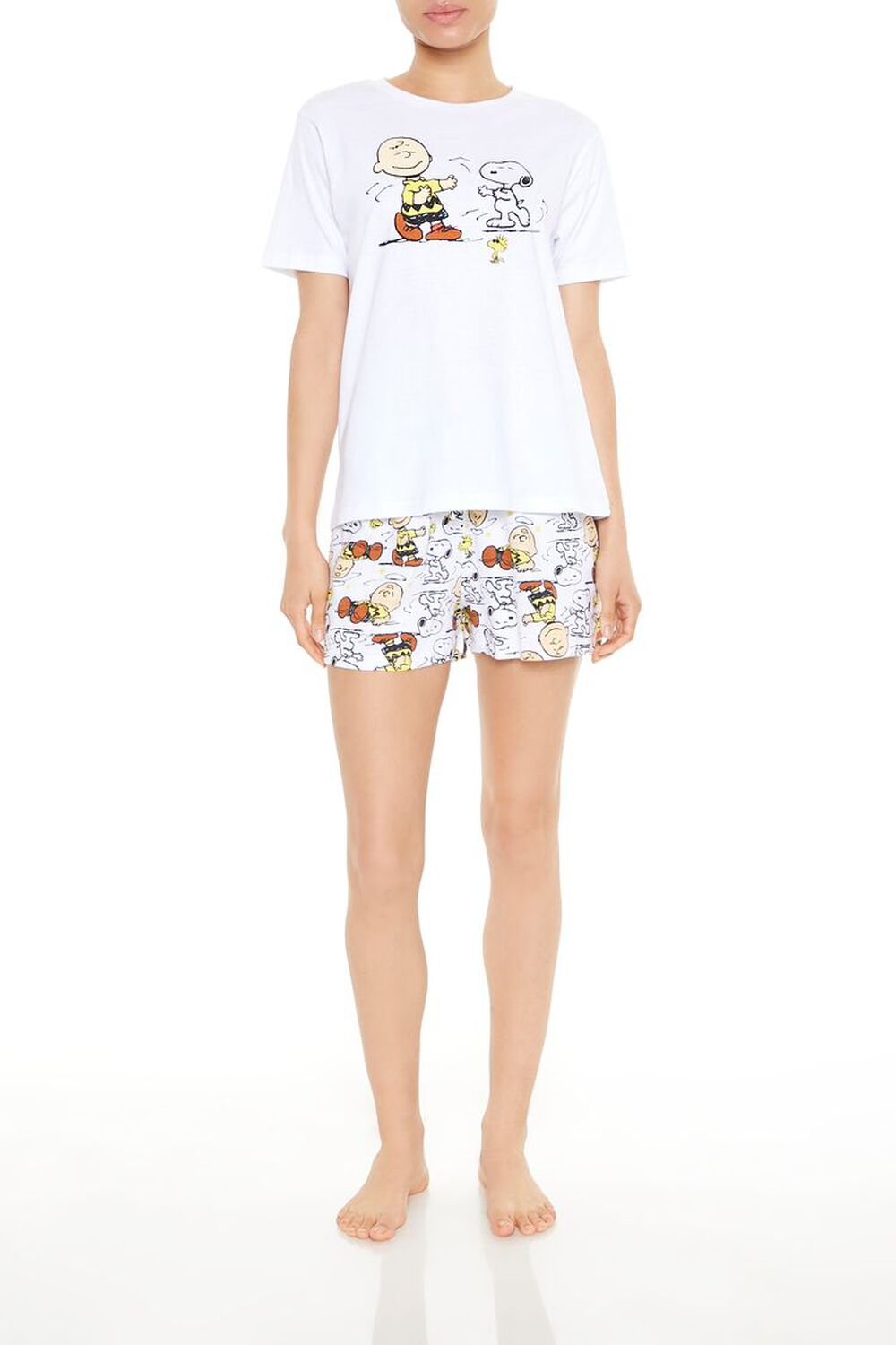 Женская Пижама FOREVER21 Snoopy Tee & Shorts FOREVER21