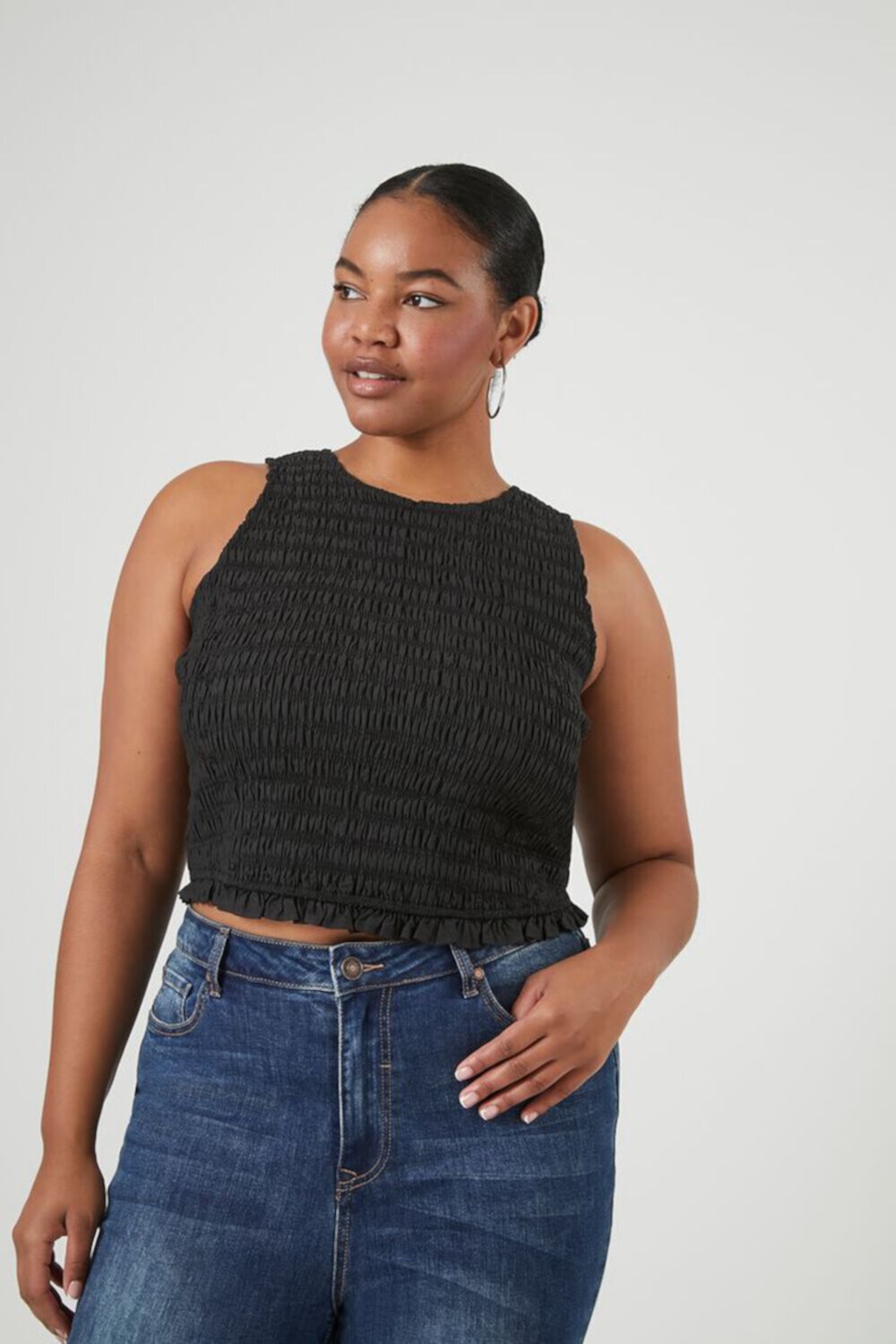 Plus Size Smocked Tank Top FOREVER21