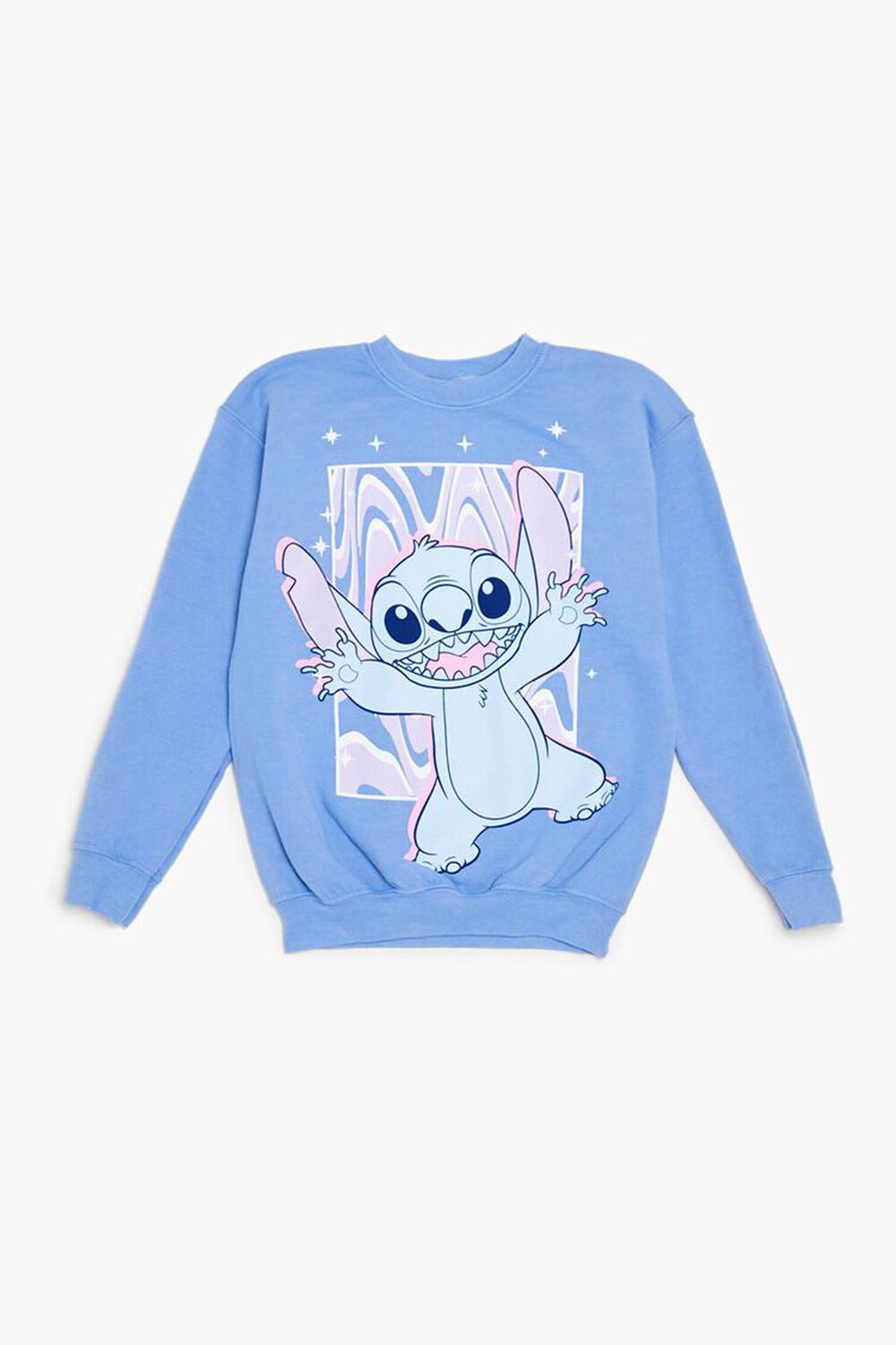 Детский флисовый пуловер с длинными рукавами и графикой Stitch от FOREVER21 FOREVER21