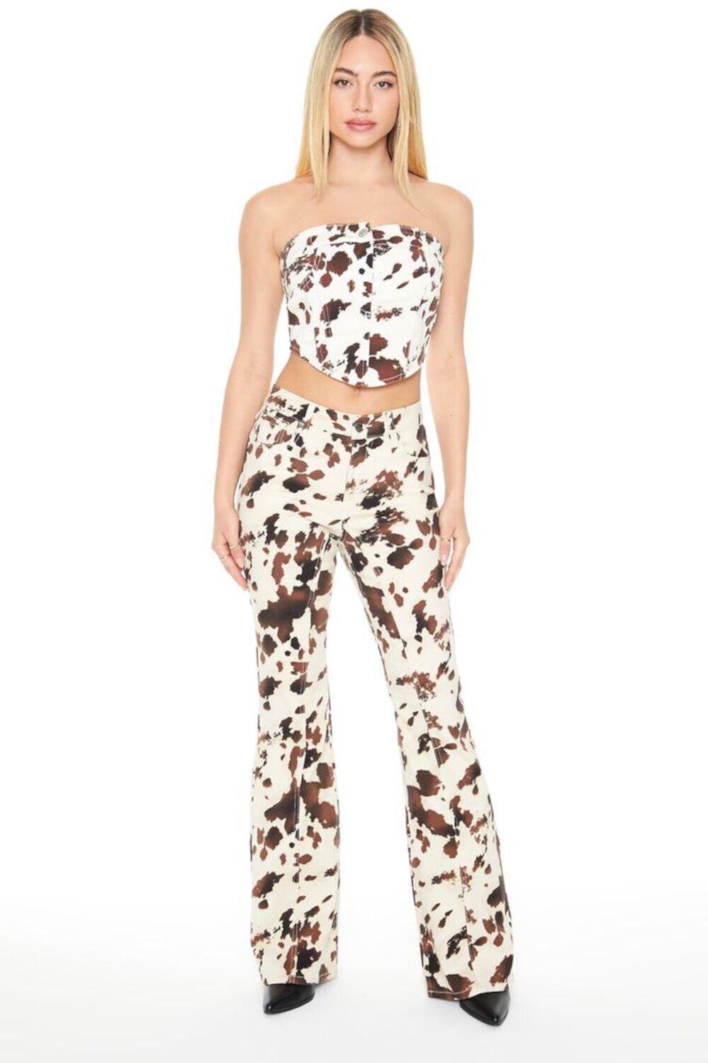 Женские Джинсы bootcut FOREVER21 Cow Print Flare FOREVER21