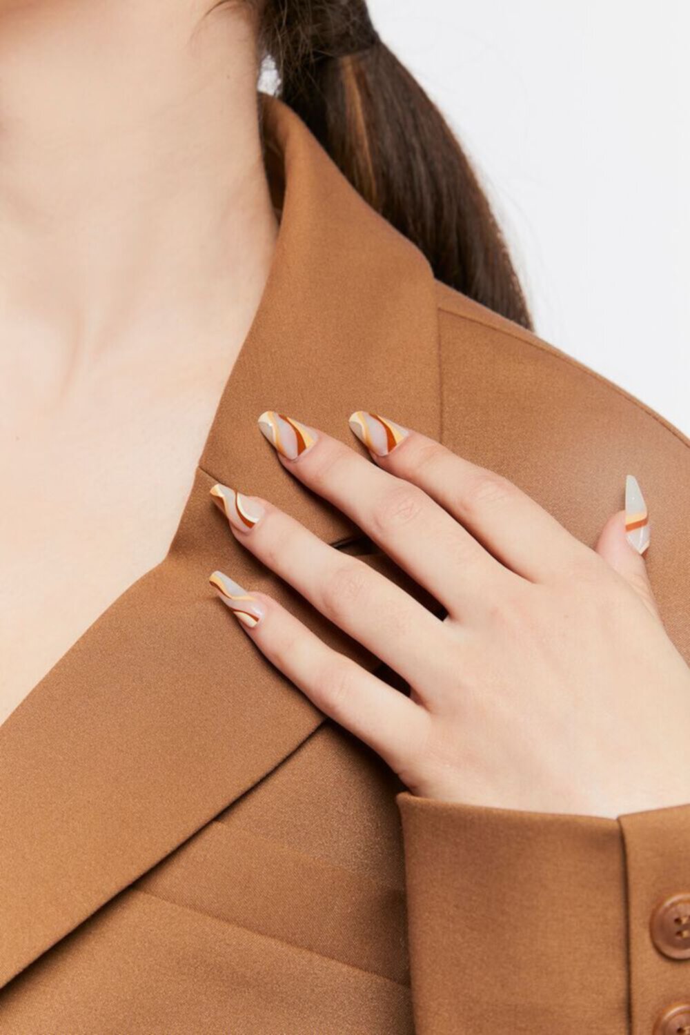 Wavy Striped Press-On Nails FOREVER21