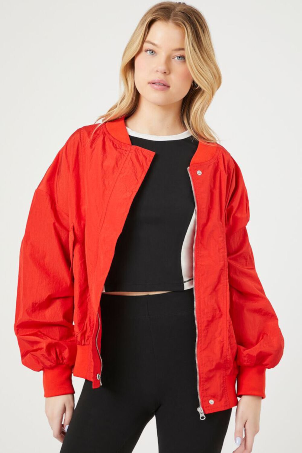 Женская Бомбер FOREVER21 Oversized Windbreaker FOREVER21