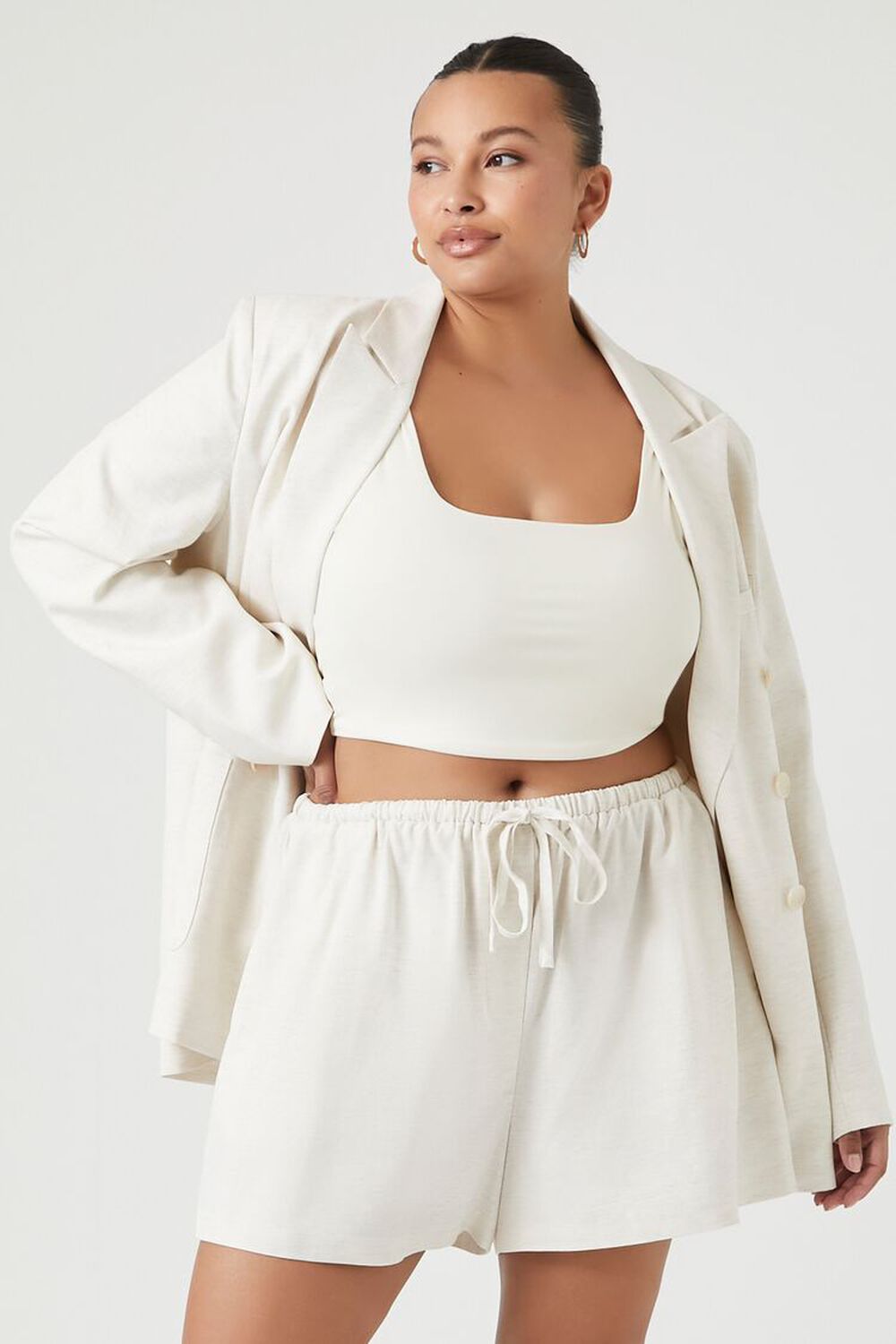 Plus Size Relaxed-Fit Drawstring Shorts F21