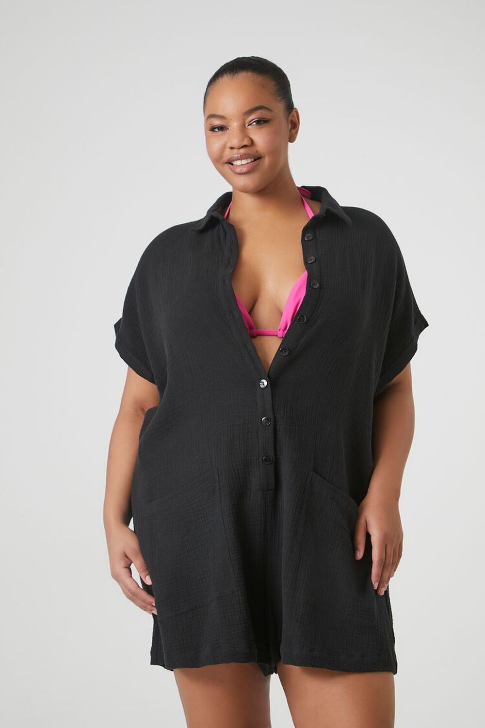 Plus Size Swim Cover-Up Romper F21