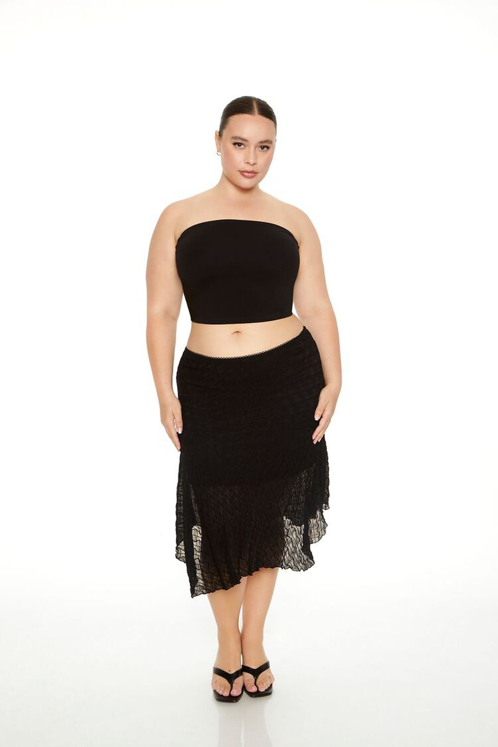 Plus Size Mesh Handkerchief Skirt F21