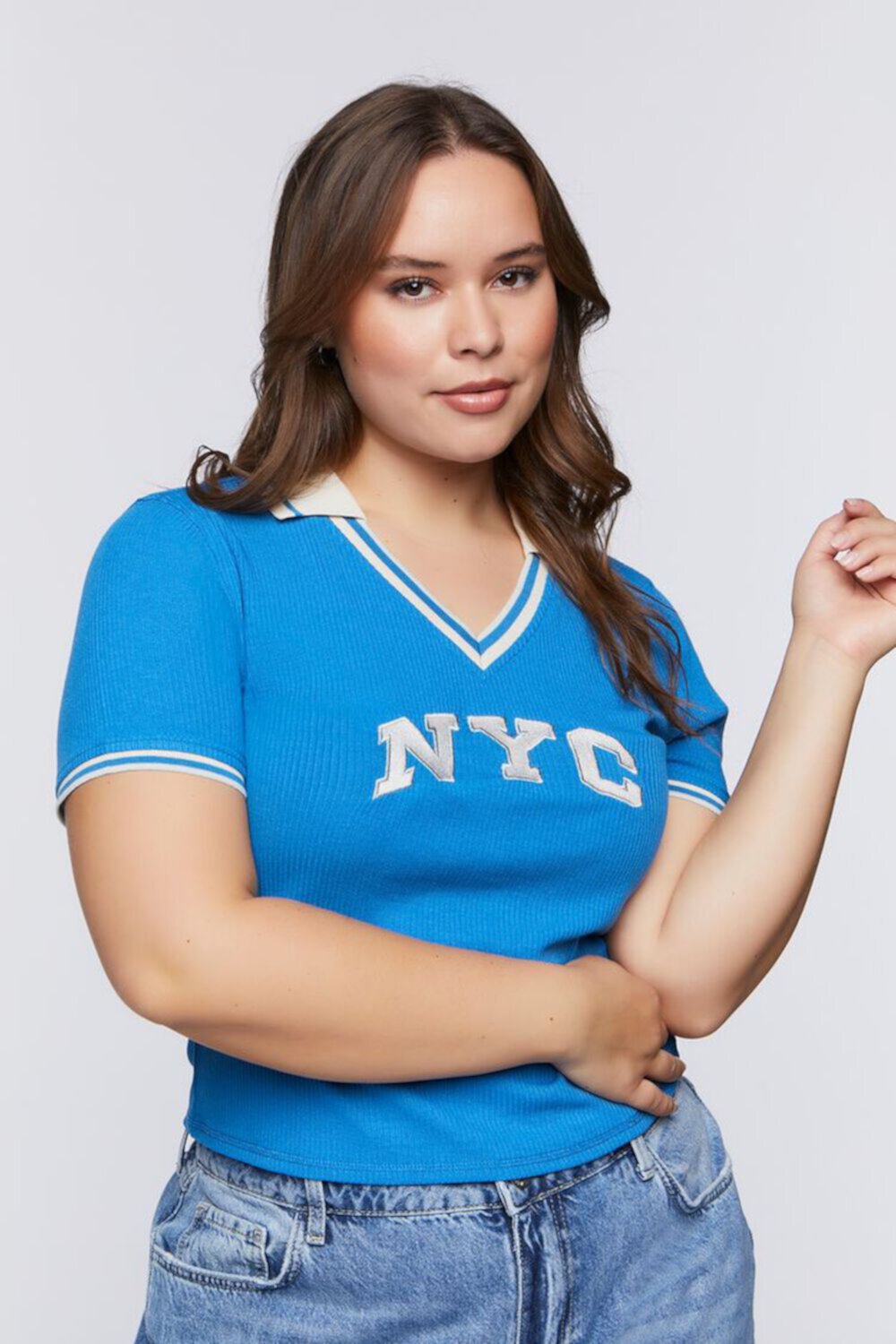 Женская Поло рубашка FOREVER21 Plus Size NYC FOREVER21