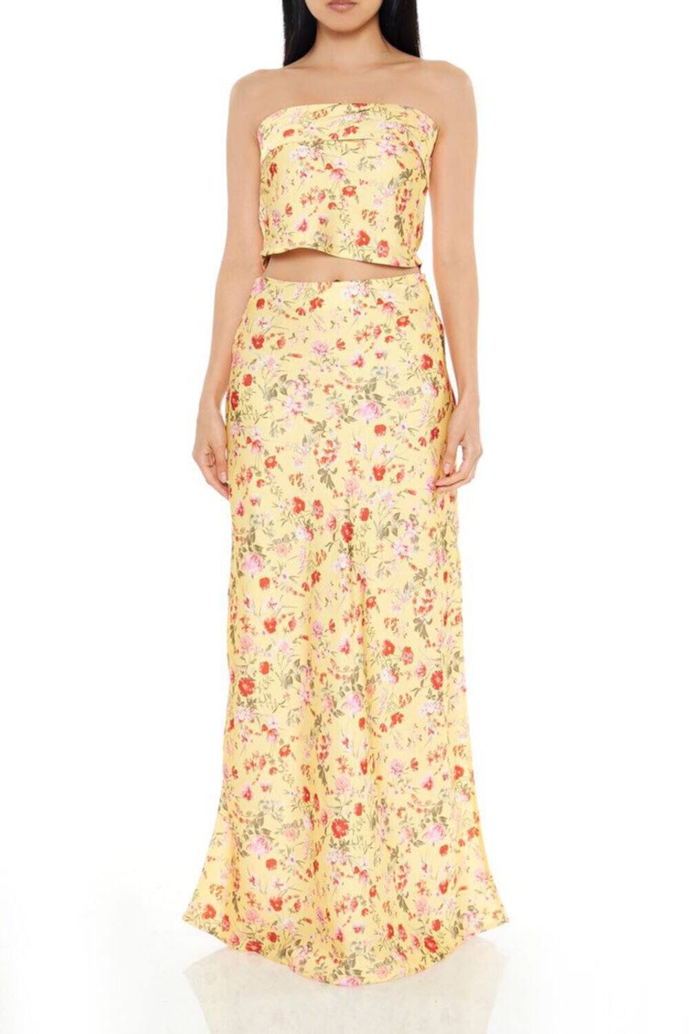 Женский Комплект FOREVER21 Ditsy Floral Top & Maxi Skirt Set FOREVER21