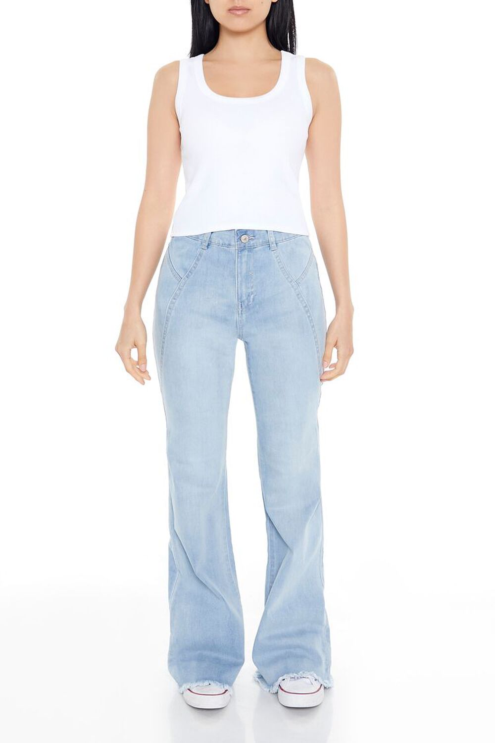 Женские Прямые Джинсы FOREVER21 Flare Stretch-Denim FOREVER21