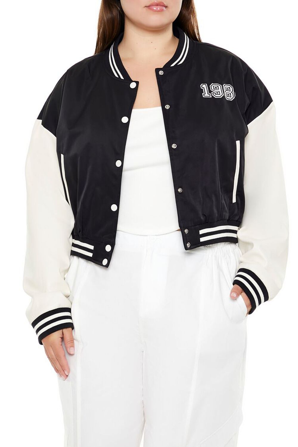 Женский Бомбер FOREVER21 Plus Size 1984 Varsity FOREVER21