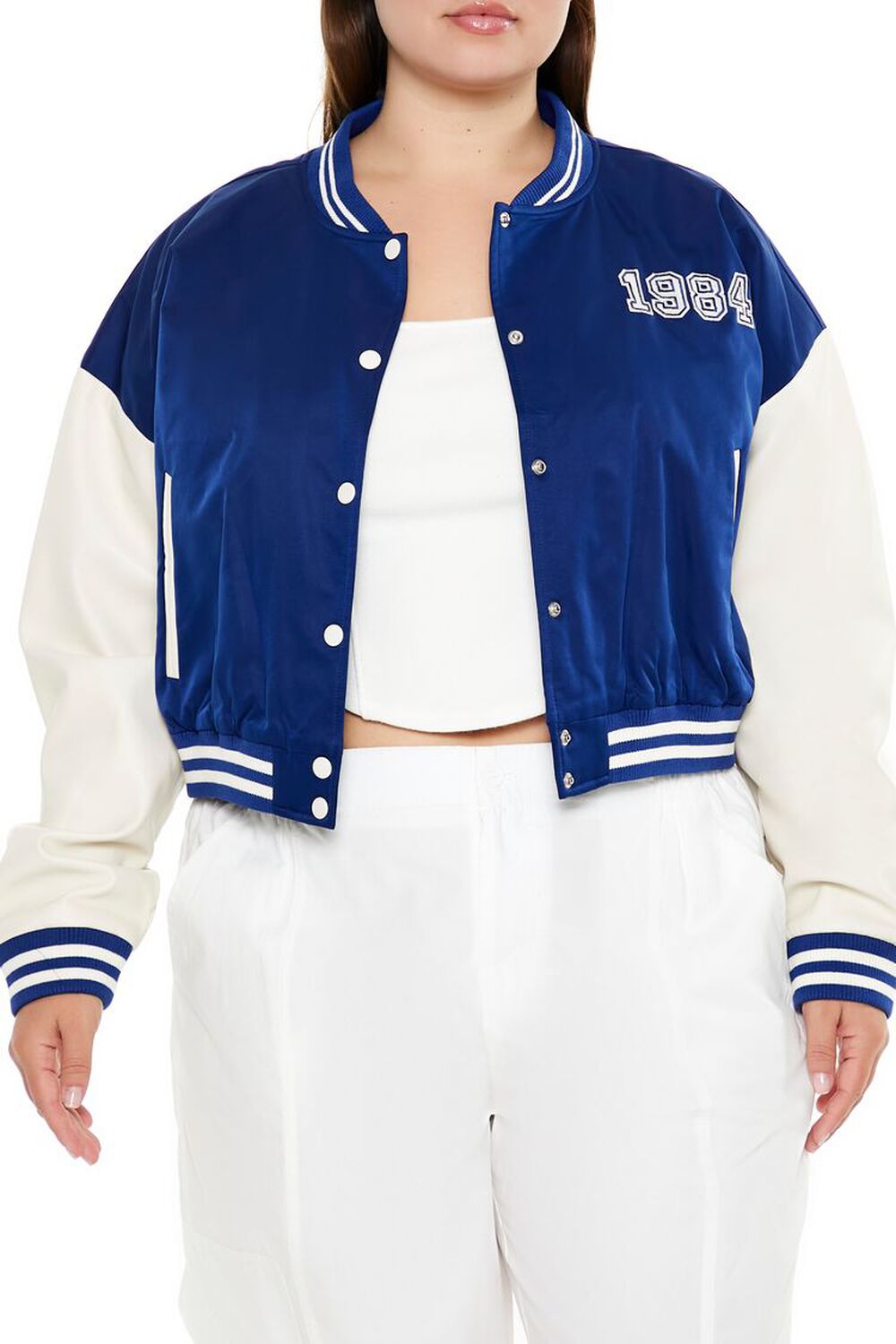 Женский Бомбер FOREVER21 Plus Size 1984 Varsity FOREVER21