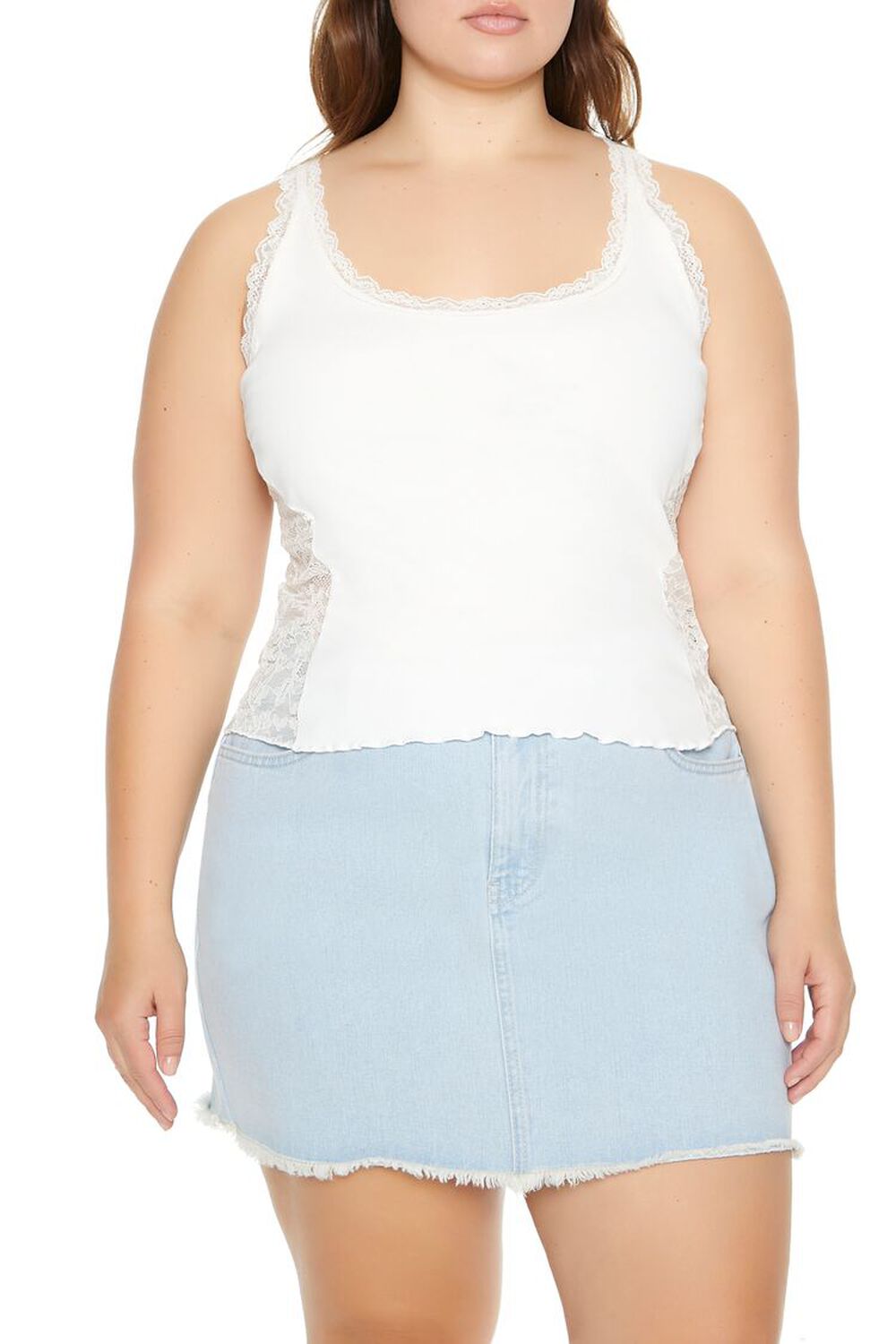 Plus Size Sheer Lace Tank Top FOREVER21