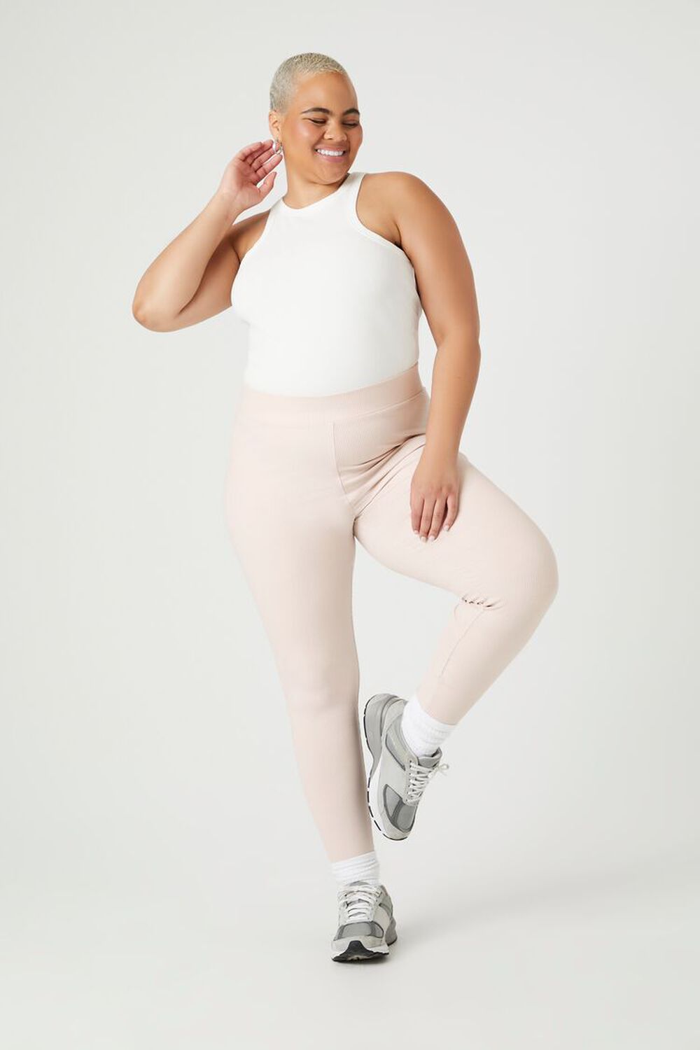 Plus Size Ribbed Ankle Leggings FOREVER21