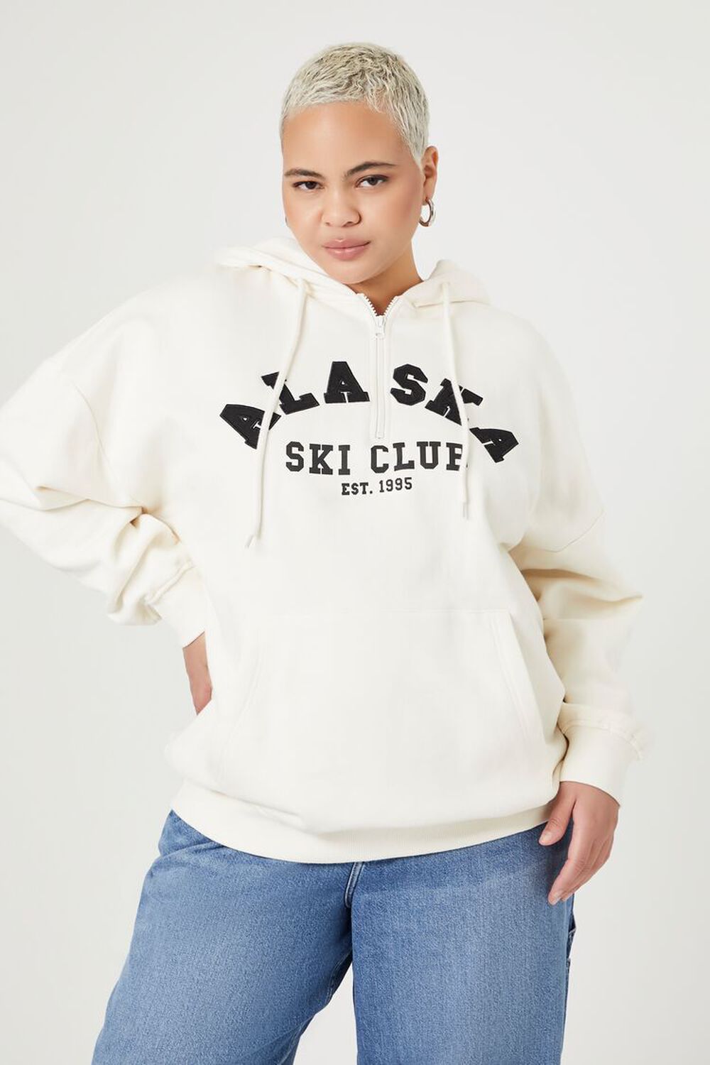 Plus Size Alaska Half-Zip Hoodie FOREVER21