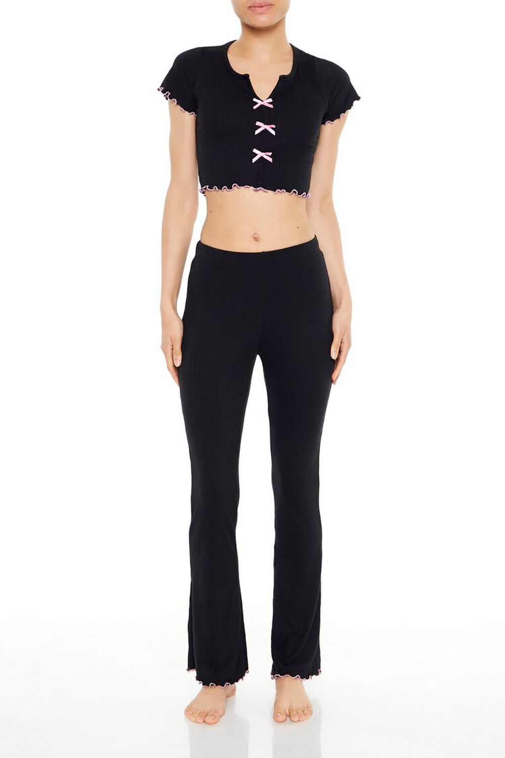 Женская Пижама FOREVER21 Bow Crop Top & Pants FOREVER21