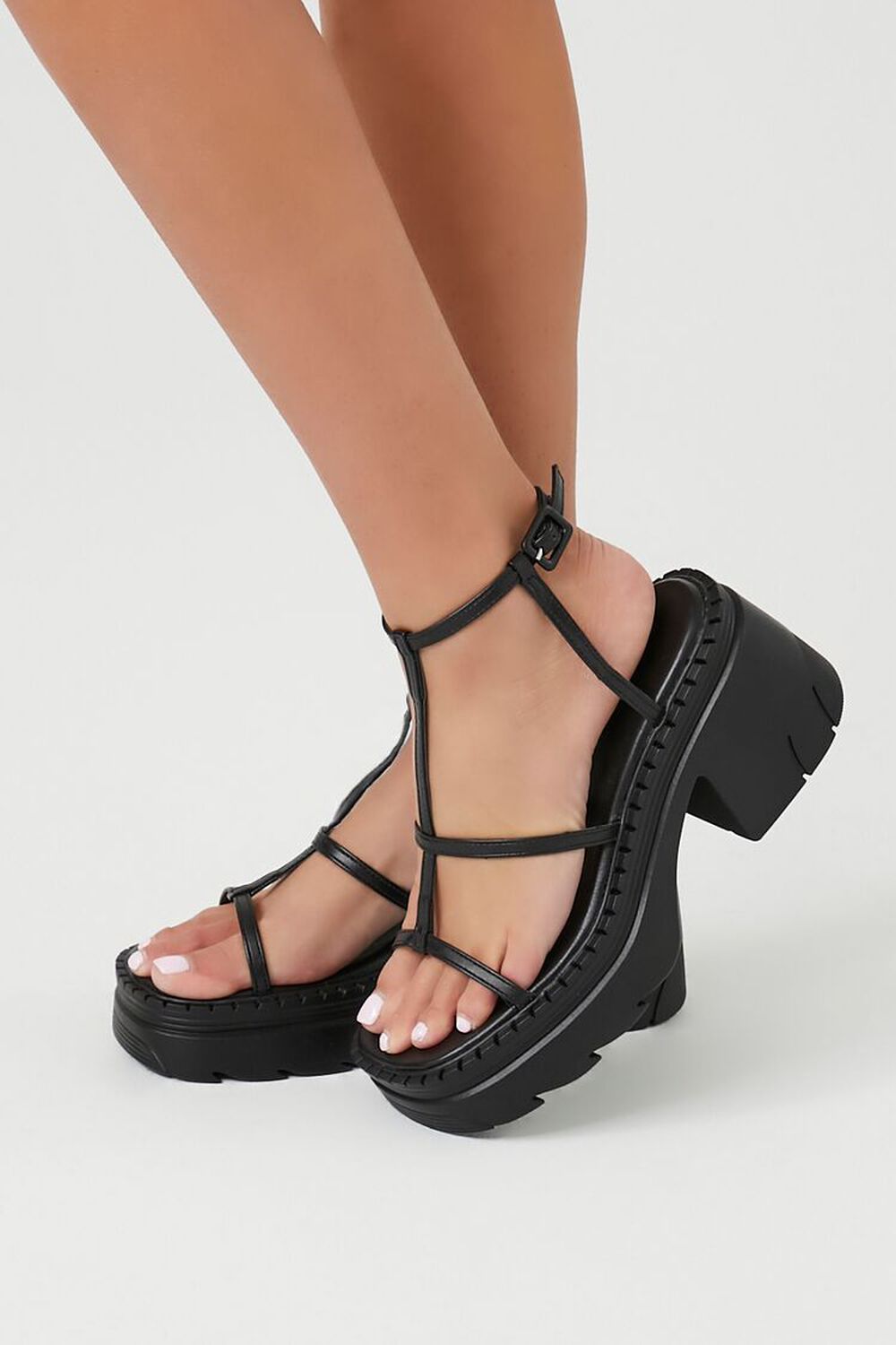 Женские Босоножки на каблуке FOREVER21 Platform Caged Block Heels FOREVER21