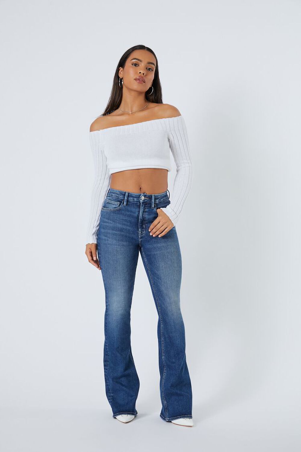 Женские Джинсы bootcut FOREVER21 Curvy High-Rise Flare FOREVER21